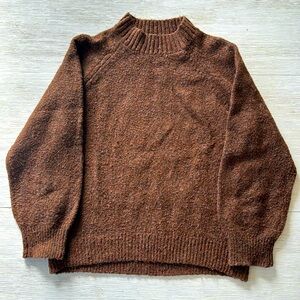Zara Girls Brown Knit Raglan Sweater - Wool/Acrylic Blend Size 11-12